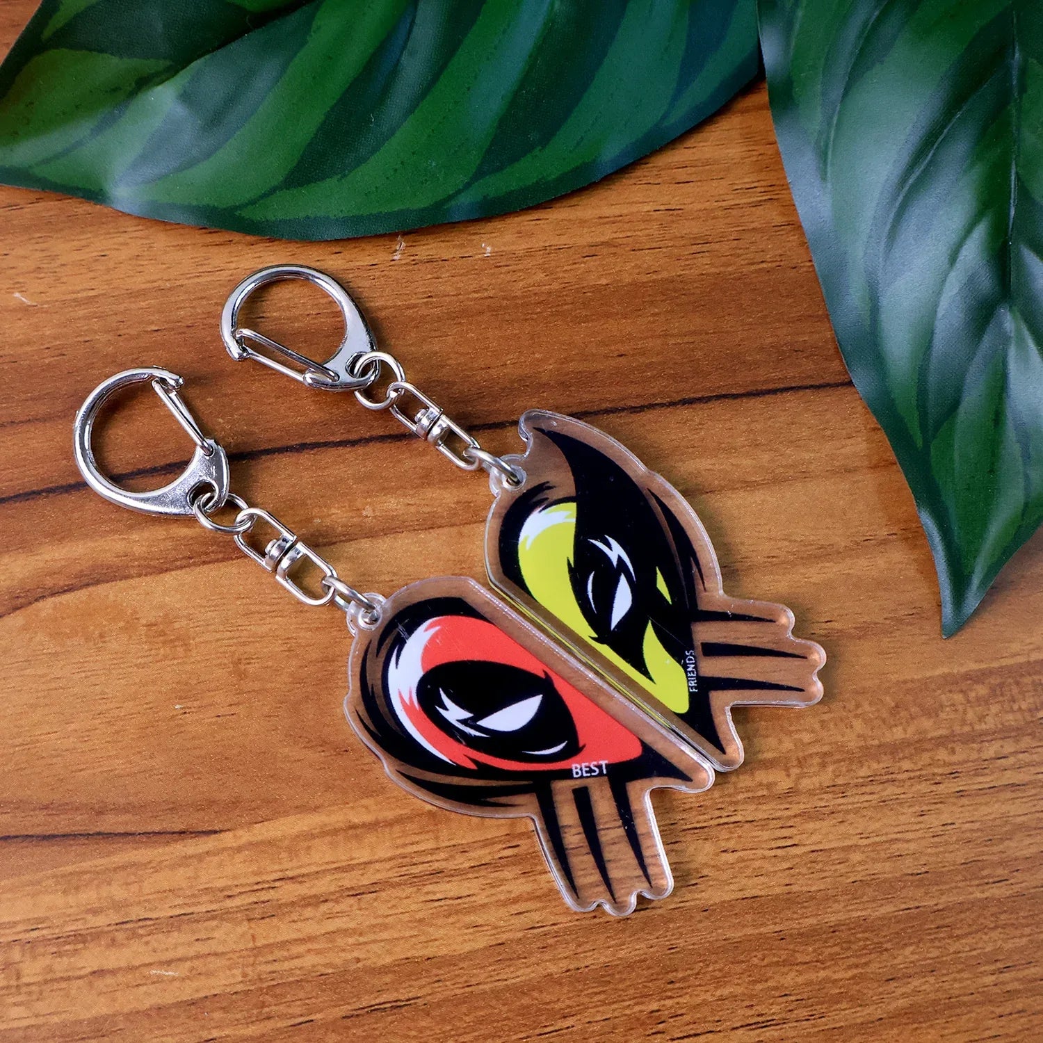 2-in-1 Best Friends Matching Acrylic Breakable Keychain - Zidbik