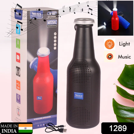 1289 Bottle Shape Bluetooth Speaker And Weatherproof Enhanced Wireless Usb Rechargeable Calling  Fm  Aux  Usb  Sd Card Support Portable Bluetooth Speaker With Rich Deep Bass - Zidbik