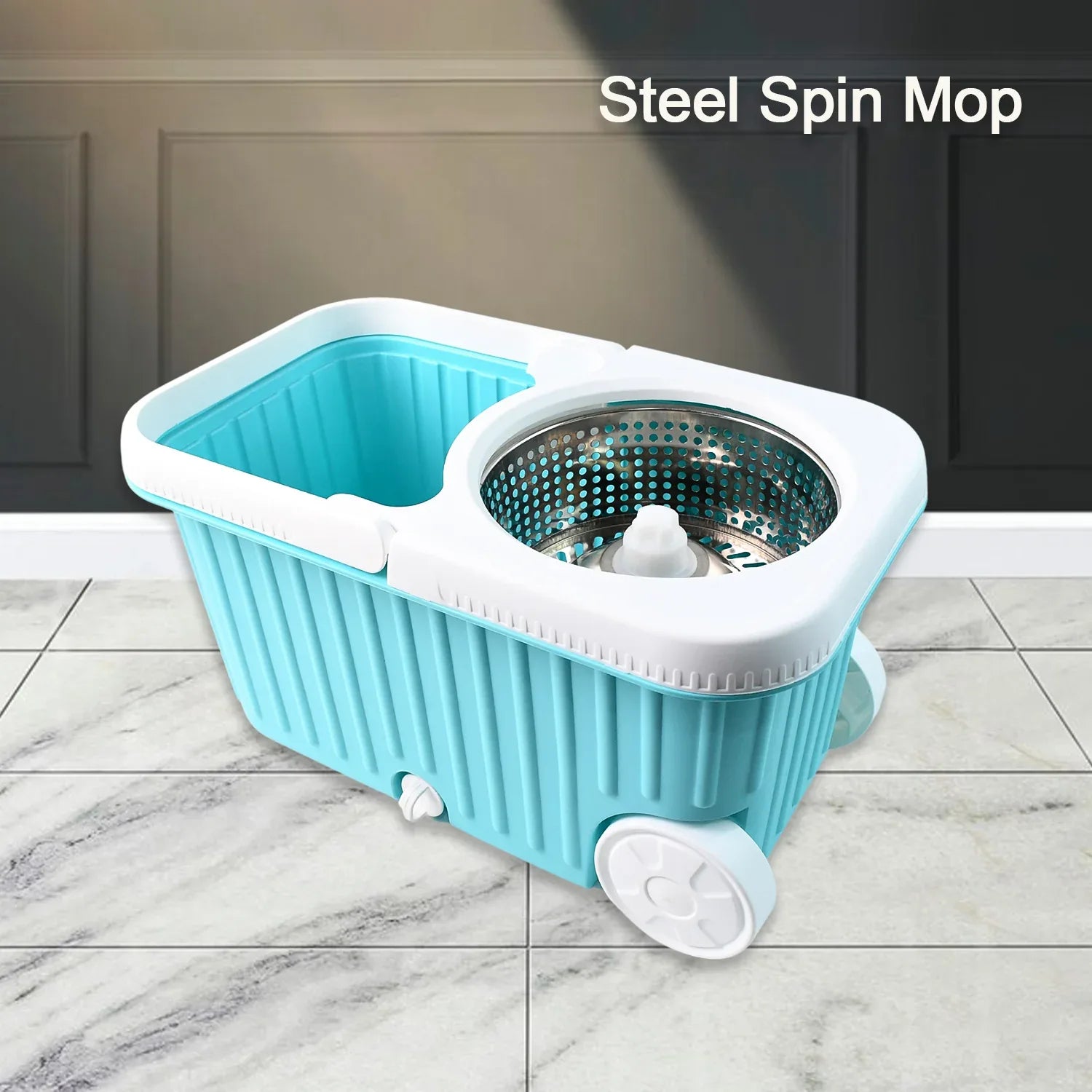 Apex Magic 360 Spin Mop Cleaning System With Stainless Steel Spinner - Zidbik