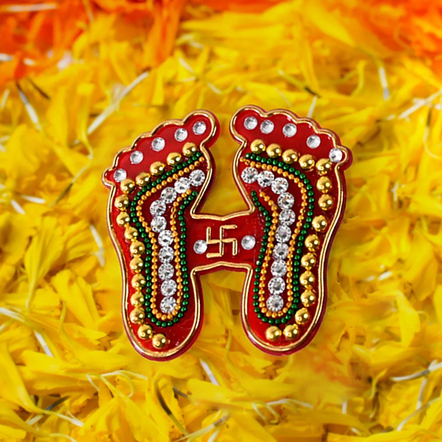Decorative Laxmi Charan Paduka Sticker Set (Pack Of 2 Pc) - Zidbik