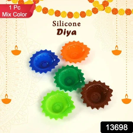 Silicone Diya For Diwali Attractive Design Colourful Diya Combo (Mix Design 1 Pc) - Zidbik