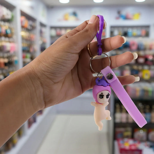 Cute Baby Doll Cartoon Silicone Keychain (1 Pc) - Zidbik