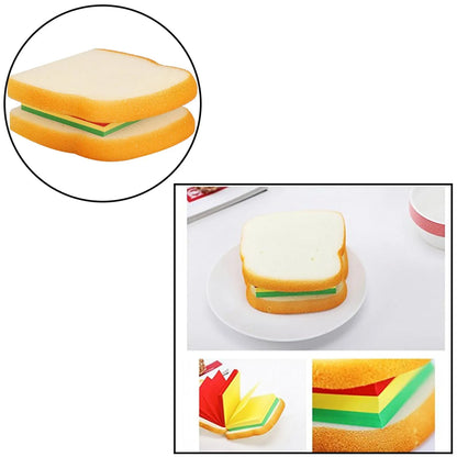 8072 Sandwich Shaped Notepad Sticky Notes Memo Pads Unique Mini Notes (Multicolor) - Zidbik