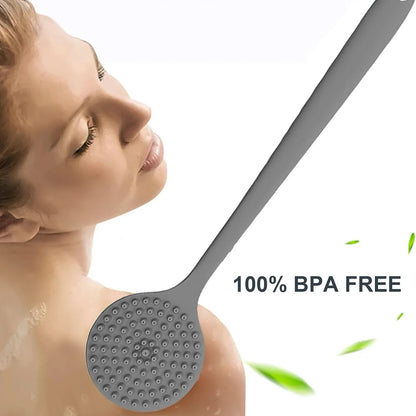 Silicone Back Scrubber Brush With Long Handle (1 Pc) - Zidbik