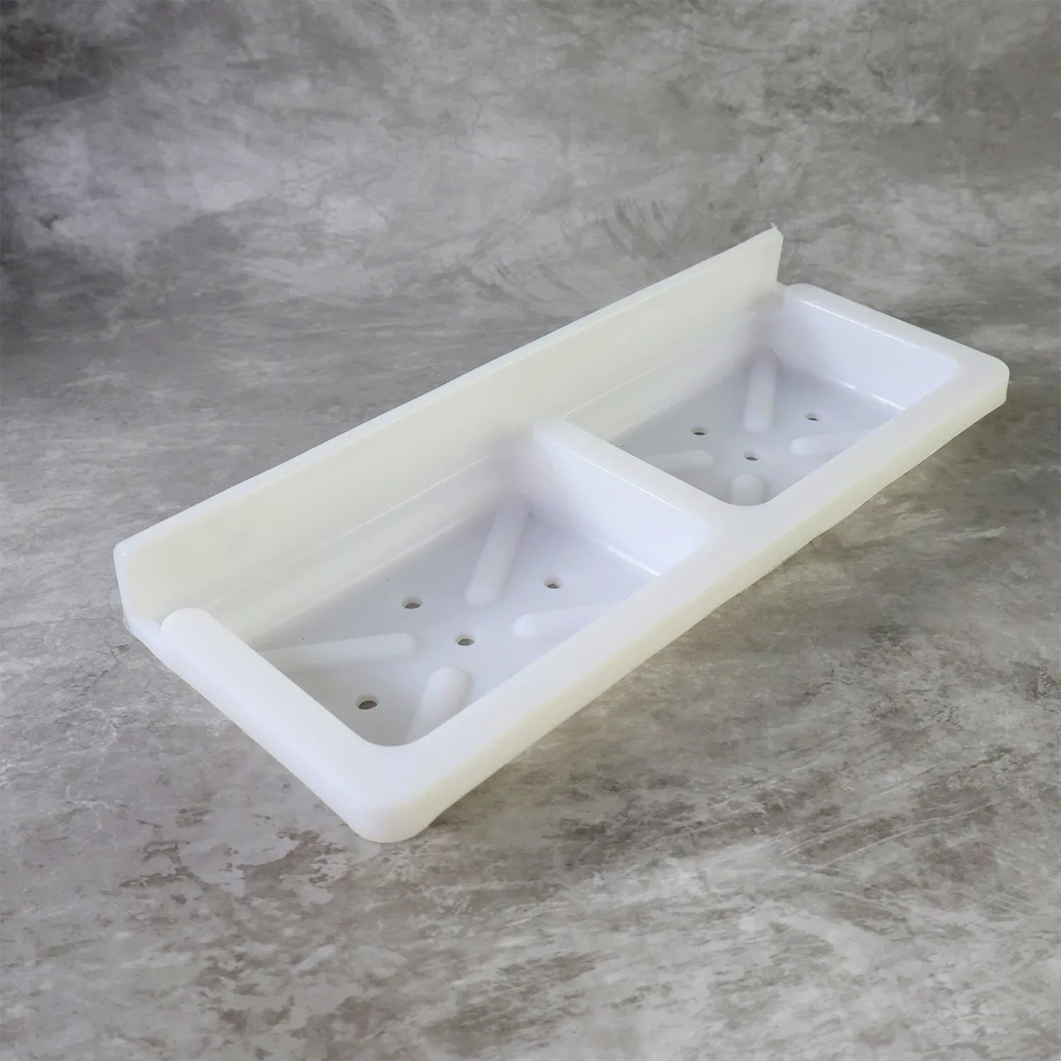 Wall Mounted Double Compartment Soap Sponge Holder (1 Pc) - Zidbik