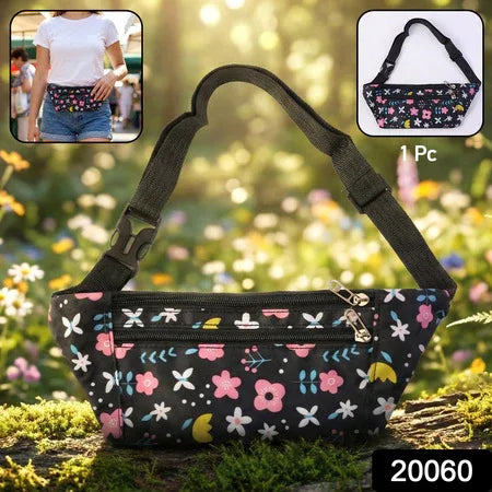 Floral Print Adjustable Waist Bag Fanny Pack (1 Pc) - Zidbik