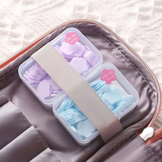 Mini Portable Travel Soap Paper Sheets Flower Shape (100 Pcs Set Approx Mix Color) - Zidbik