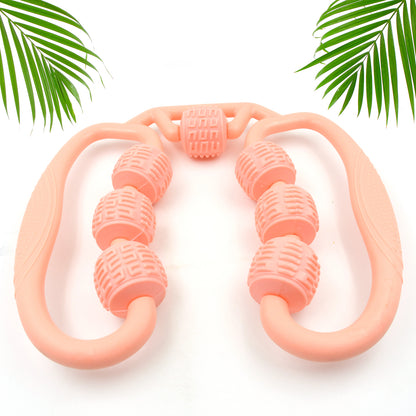 Muscle Massage Roller 8 10 Wheels Relieve Soreness Leg Muscle Roller Fitness Roller Muscle Relaxer Massage Roller Ring Clip All Round Massaging Uniform Force Elastic Pp Drop Shaped For Home Use (1 Pc) - Zidbik