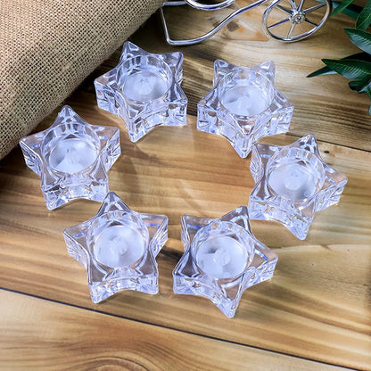 Flameless Star-shaped Led Candles (6 Pc Set) - Zidbik