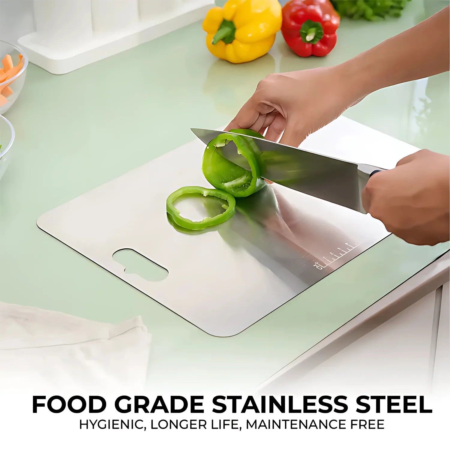 Stainless Steel Vegetable Fruit Cutting Chopping Board (3120 Cm 1 Pc) - Zidbik