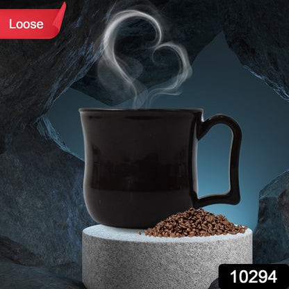 Premium Plastic Coffee  Tea Cups  Mug With Handle(1 Pc  Loose  Black) - Zidbik