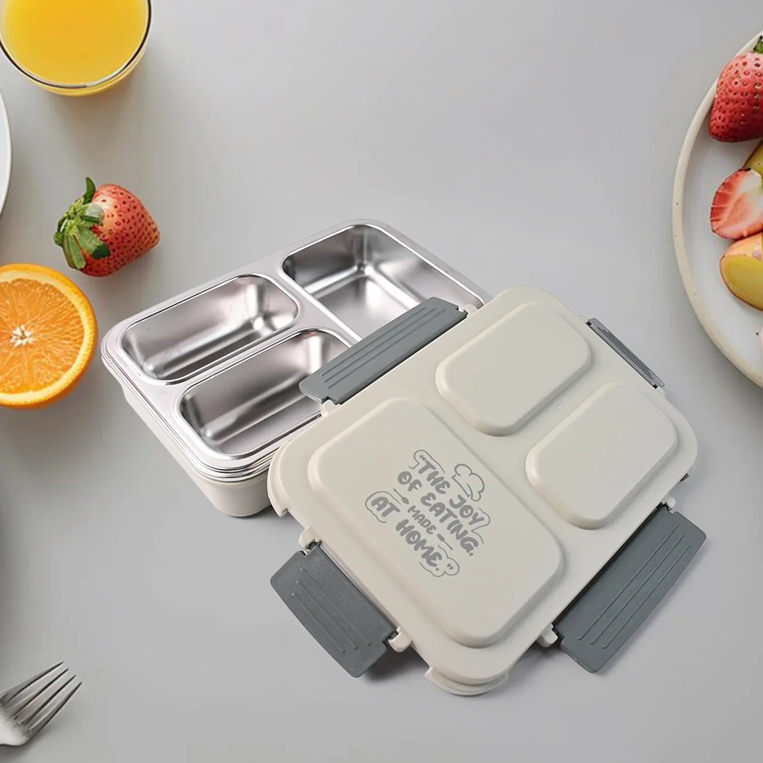 Lunch Box (200 Ml Each Container) With Attractive Stand - 4 Pcs - Zidbik