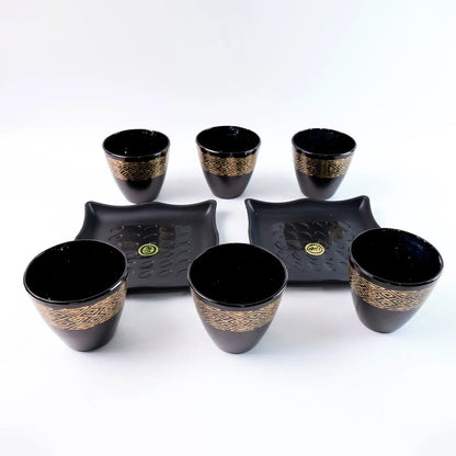 2 Bowl 6 Glass Snake Set ( 8 Pc Set ) - Zidbik
