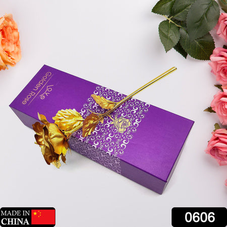 0606 Luxury Decorative Gold Plated Artificial Golden Rose With Premium Box - Zidbik