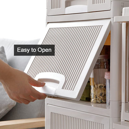 Multipurpose Storage Cabinet Storage Solutions Plastic Drawers  Multi Layer Wardrobe Storage Drawers  Foldable Multipurpose Drawer Units For Kitchen Bathroom Bedroom Cloth (4 Layer) - Zidbik