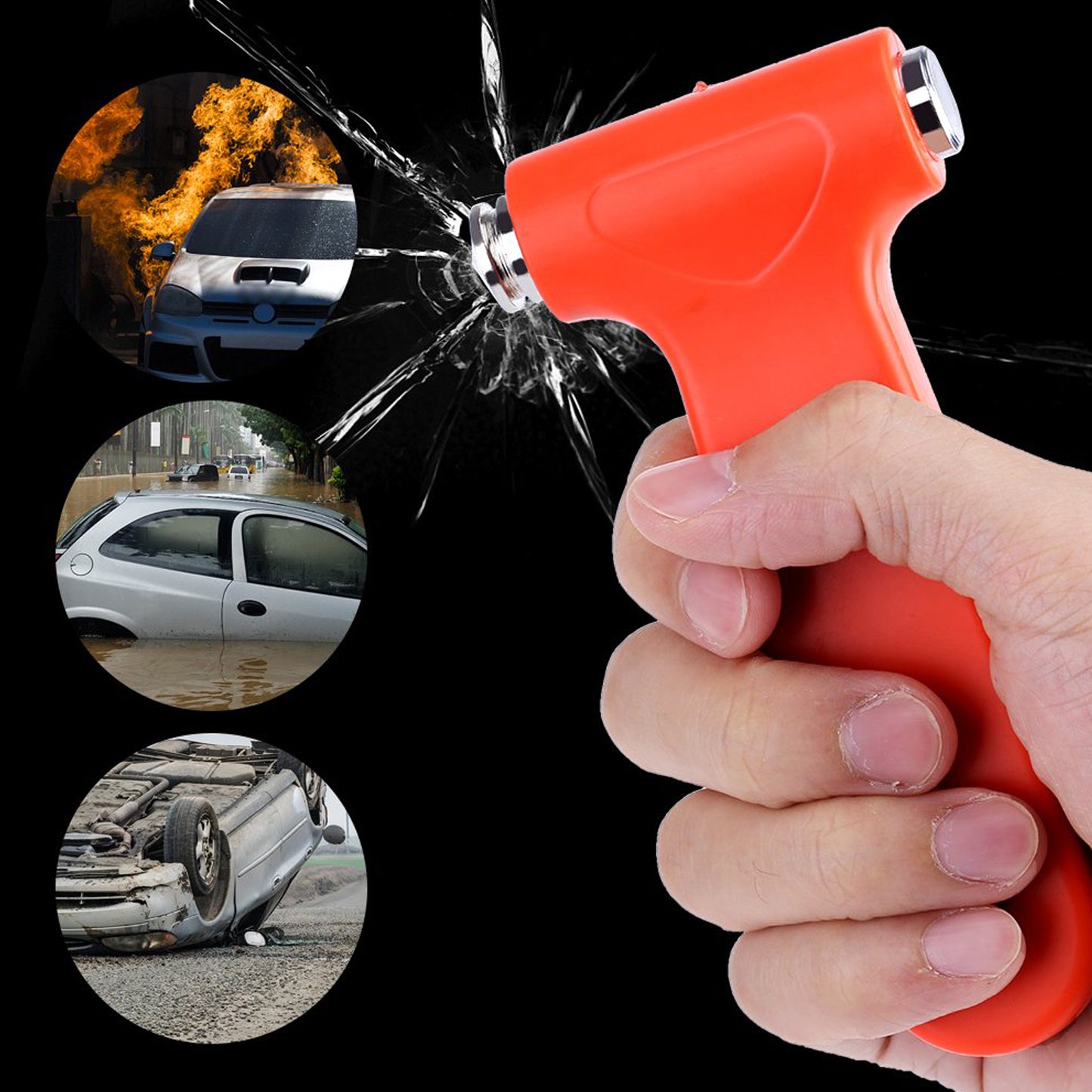 9393 Car Safety Hammeremergency And Rescue Toolcar Window Breaker And Seatbelt Cuttersafety Hammer Emergency Rescue Toolcar Window Breaking Seat Belt Cutter (1 Pc) - Zidbik