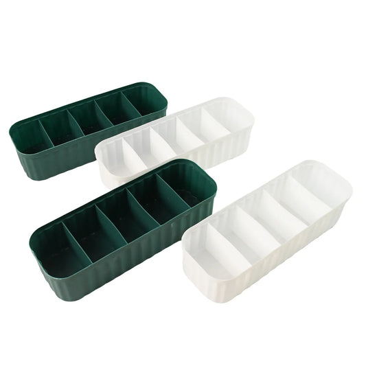 236 5-compartments Sockshandkerchiefunderwear Storage Box Socks Drawer Closet Organizer Storage Boxes (Pack Of 4) - Zidbik