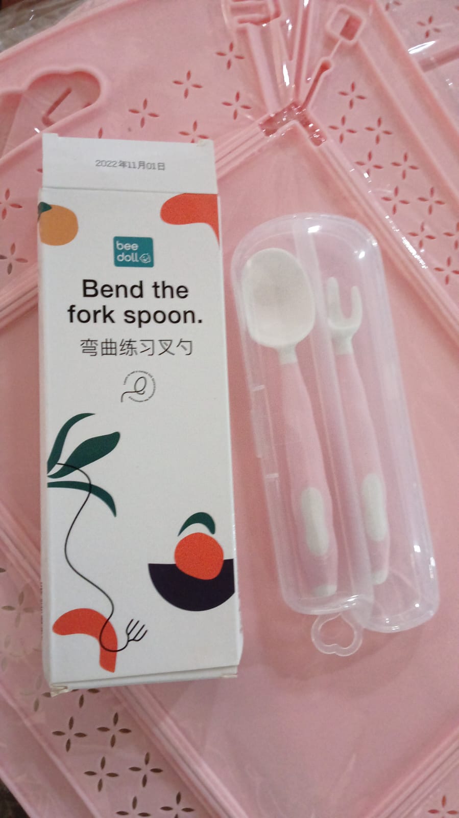 Silicone Bendable Kids Feeding Spoons And Forks Toddler Utensils With Travel Case Baby Spoon And Fork Set For Self-feeding Learning Bendable Handle For Kid Children Toddlers (2 Pc Set) - Zidbik