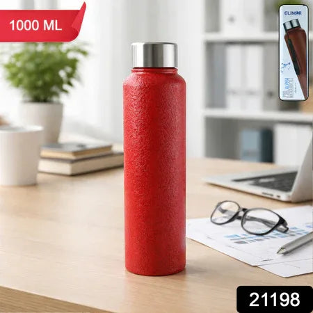 1000 Ml Stainless Steel Water Bottle Red Color (1 Pc) - Zidbik