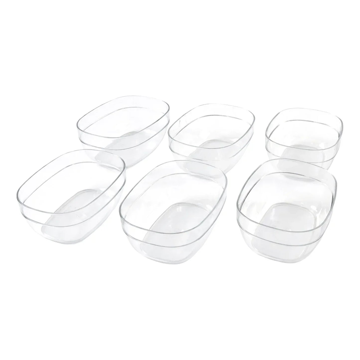 Multipurpose Transparent Serving Storage Bowls Set (6 Pc Set) - Zidbik