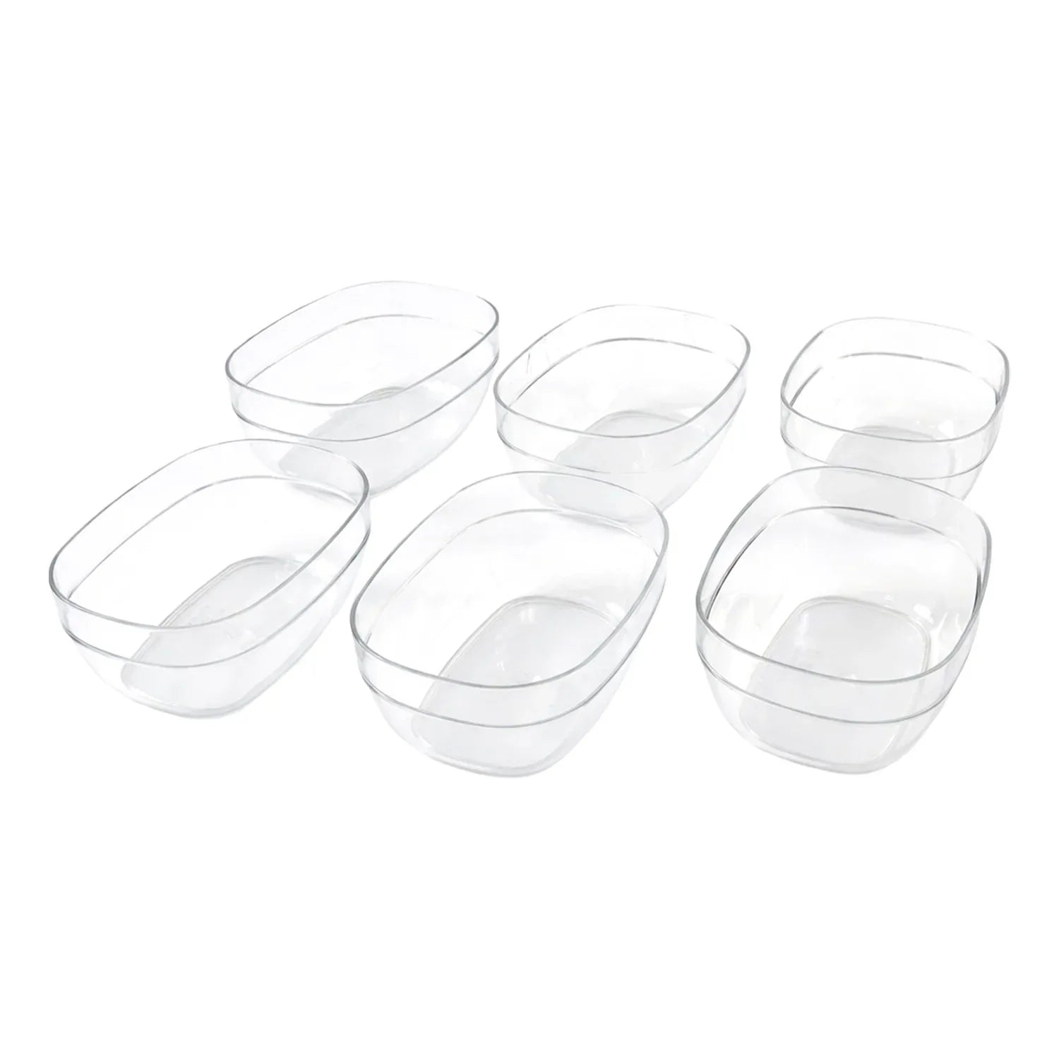 Multipurpose Transparent Serving Storage Bowls Set (6 Pc Set) - Zidbik