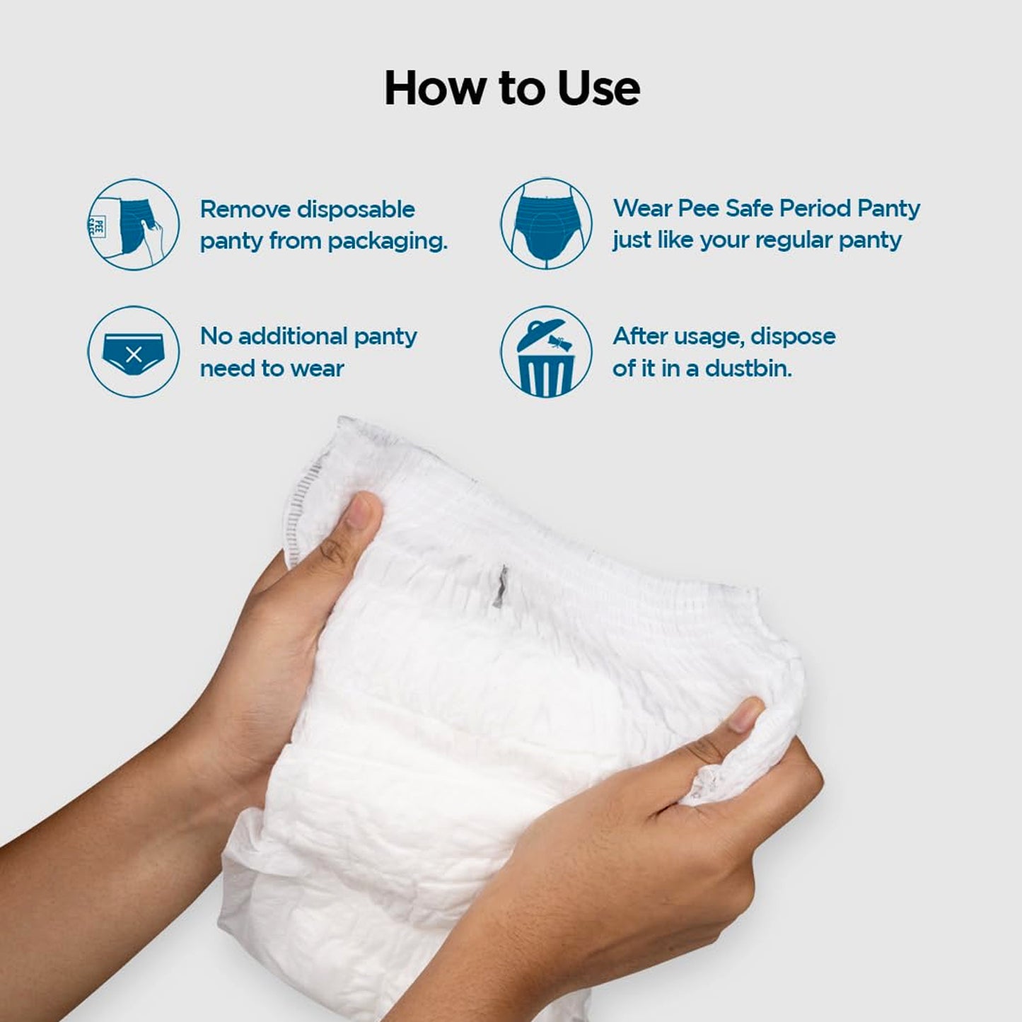 Womens Emergency Kit Travel Kit- Includes Seamless Underwear Pantyliner Feminine Hygiene Sachet First Period Kit (10 Pcs) - Zidbik