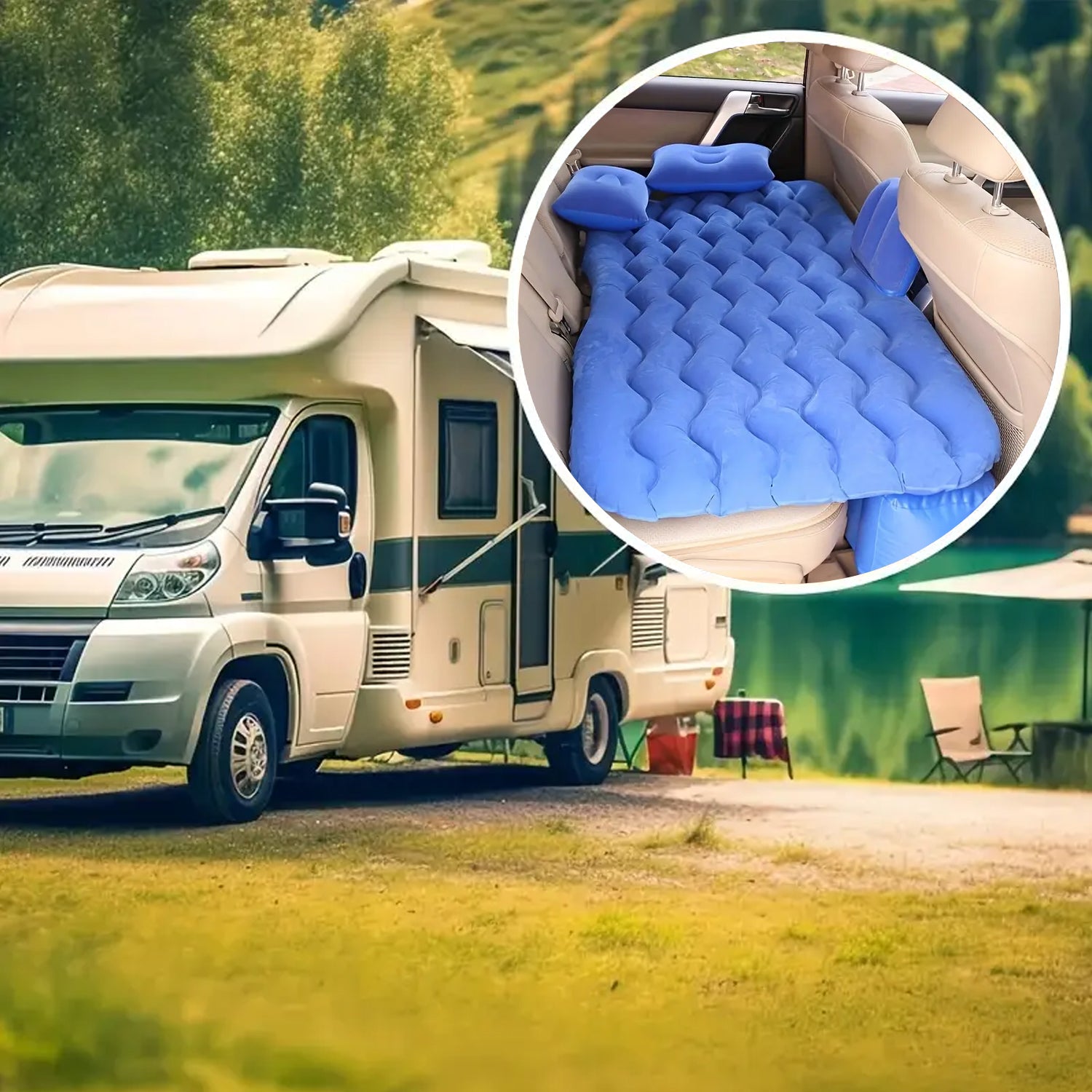 Portable Car Backseat Inflatable Air Mattress Bed (1 Pc) - Zidbik