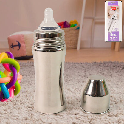Apex Stainless Steel Little Champ Baby Feeding Bottle  (250 Ml) - Zidbik