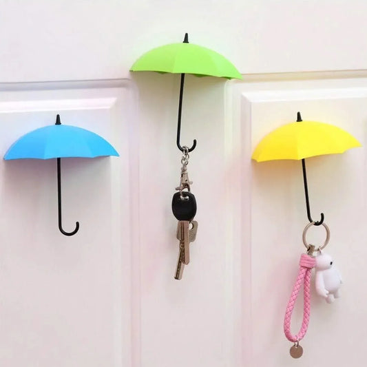9063 Multipurpose Umbrella Key Hat Holder Wall Hanging Hook Multicolor - Zidbik