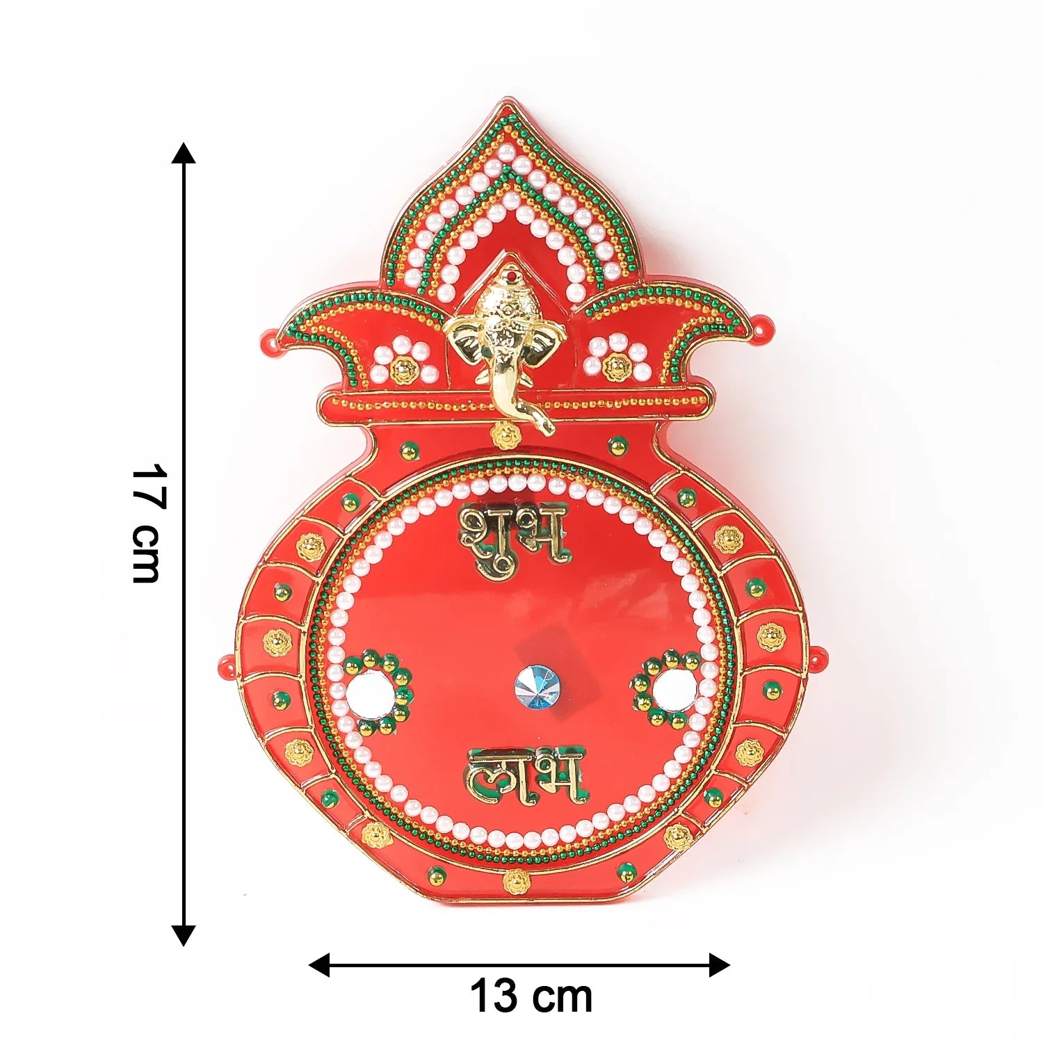 Decorative Kalash Wall Hanging With Shubh Labh (1 Pc) - Zidbik