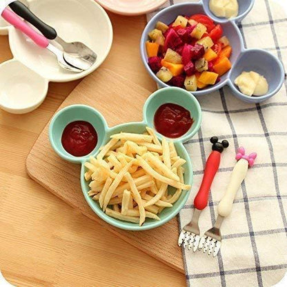 0843 Mickey Shaped Kidssnack Serving Sectioned Plate - Zidbik