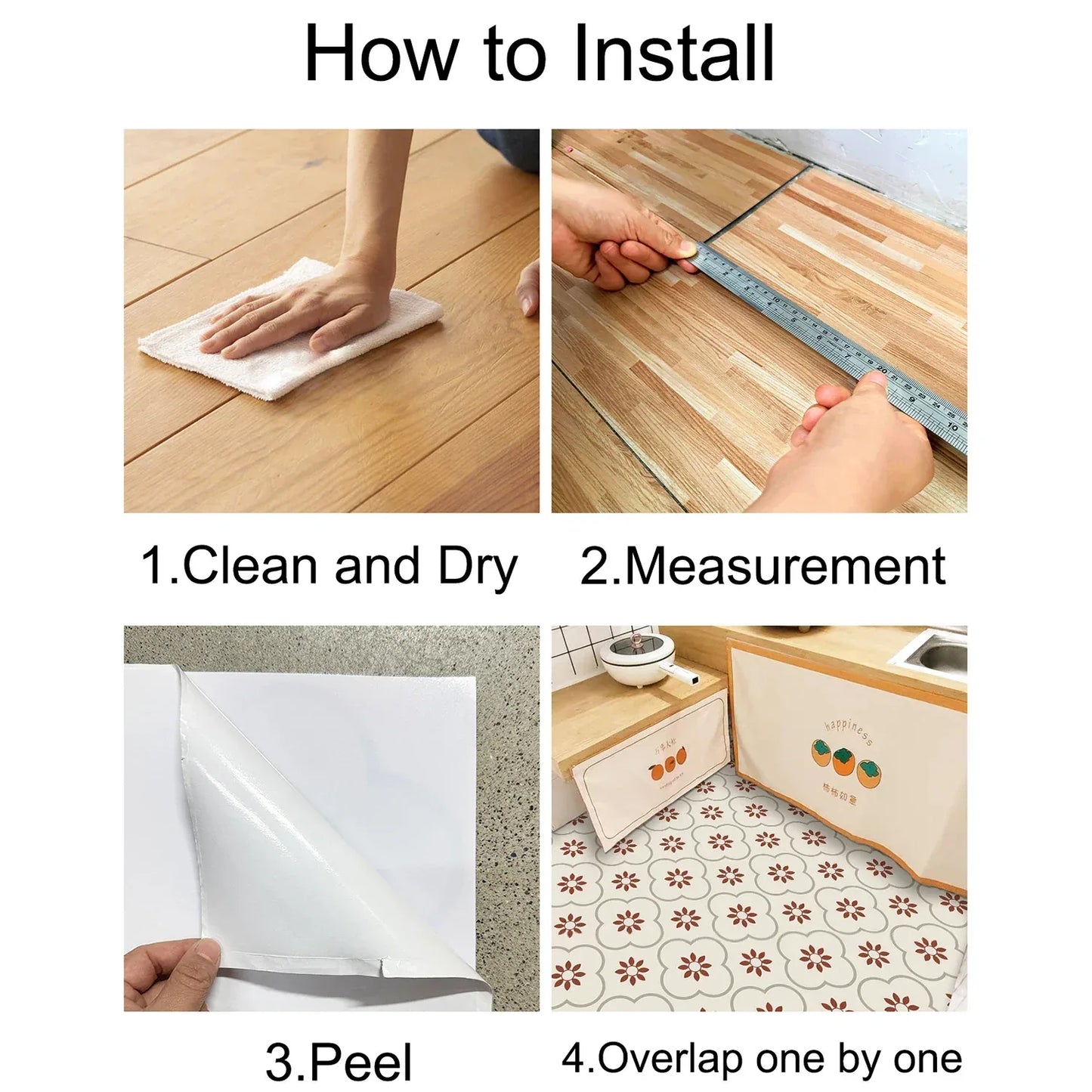 Peel And Stick Floor Tiles Kitchen Bathroom Backsplash Sticker Detachable Waterproof Diy Tile Stickers For Wall Decoration Tiles Home Decoration (8x8 Inch 10 Pcs Set) - Zidbik