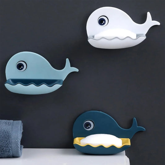 4747 Fish Shape Soap Dish Adhesive Waterproof Wall Mounted Bar Soap Dish Holder (Pack Of 2pc) - Zidbik