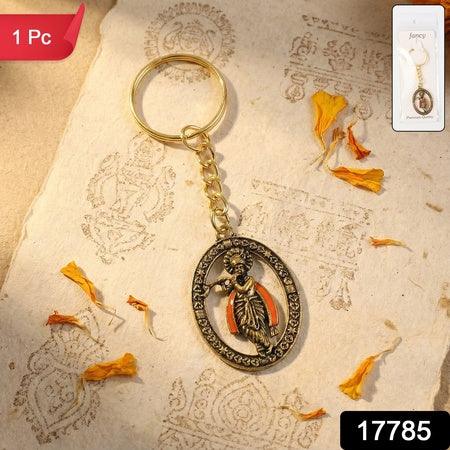 Metal Traditional Decorative Lord Krishna Keychain (1 Pc) - Zidbik