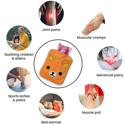 6503 Orange Panda Small Hot Water Bag With Cover For Pain Relief Neck Shoulder Pain And Hand Feet Warmer Menstrual Cramps. - Zidbik