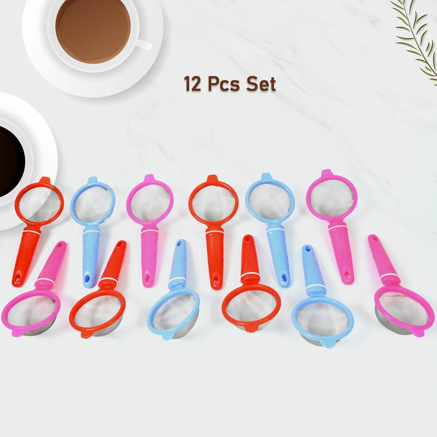 Plastic Multipurpose Tea And Coffee Strainer (Pack Of 12 Pcs) - Zidbik