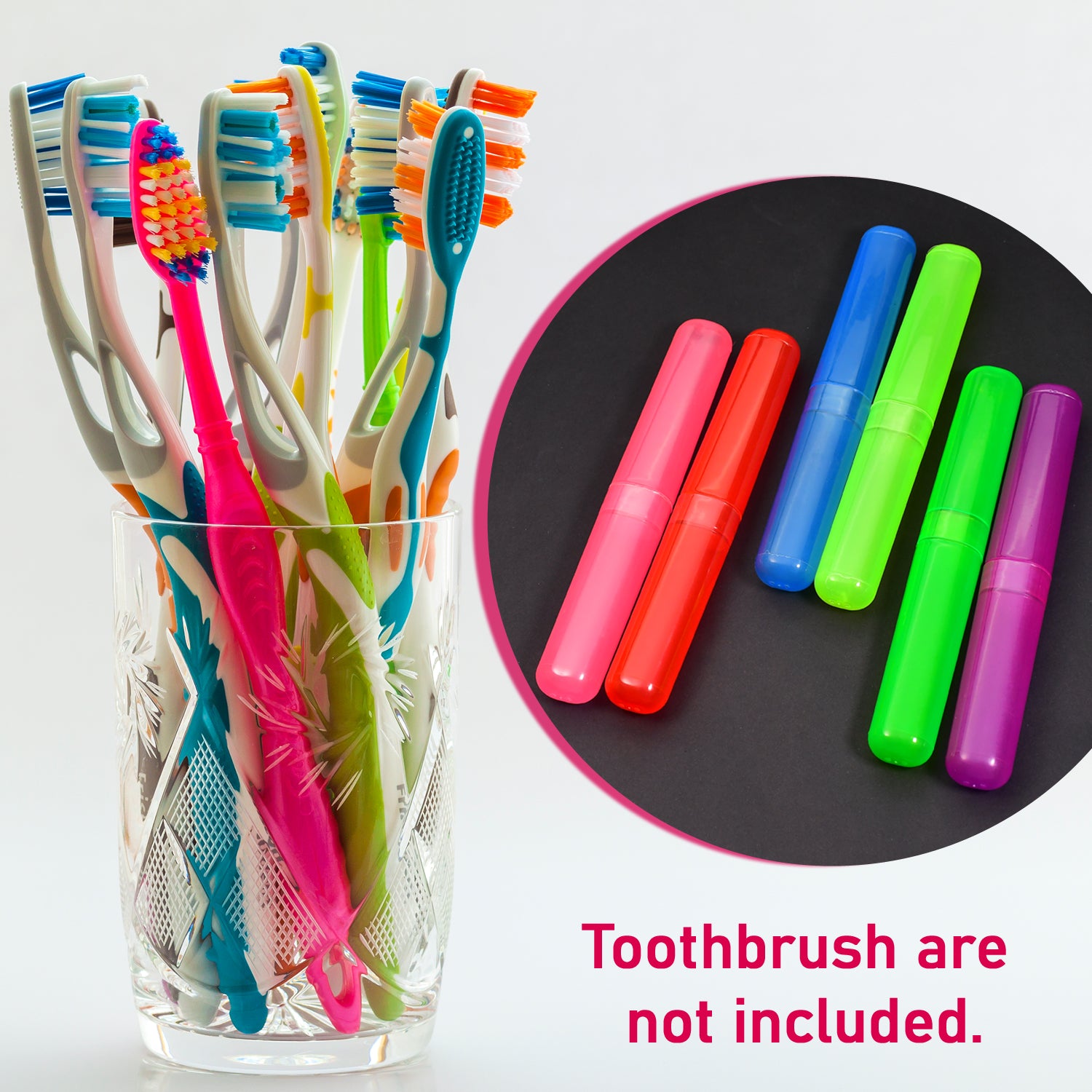 4969 6pc Plastic Toothbrush Cover Anti Bacterial Toothbrush Container- Tooth Brush Travel Covers Case Holder Cases - Zidbik