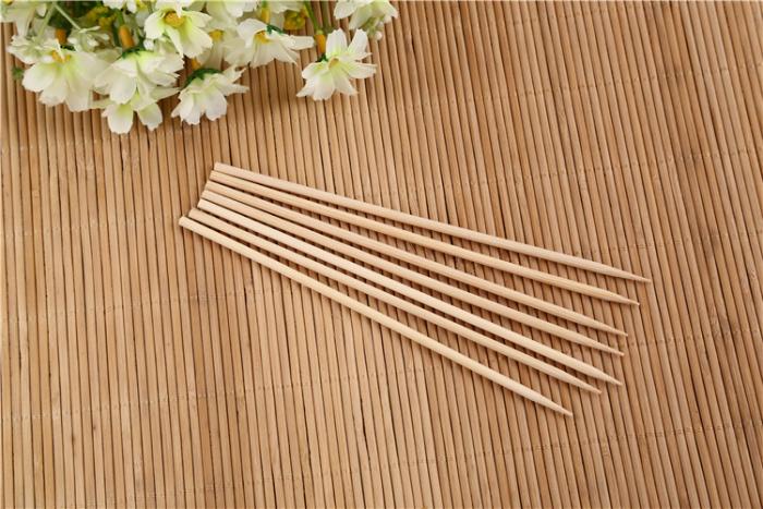1100 Camping Wooden Color Bamboo Bbq Skewers Barbecue Shish Kabob Sticks Fruit Kebab Meat Party Fountain Bamboo Bbq Sticks Skewers Wooden (20cm) - Zidbik