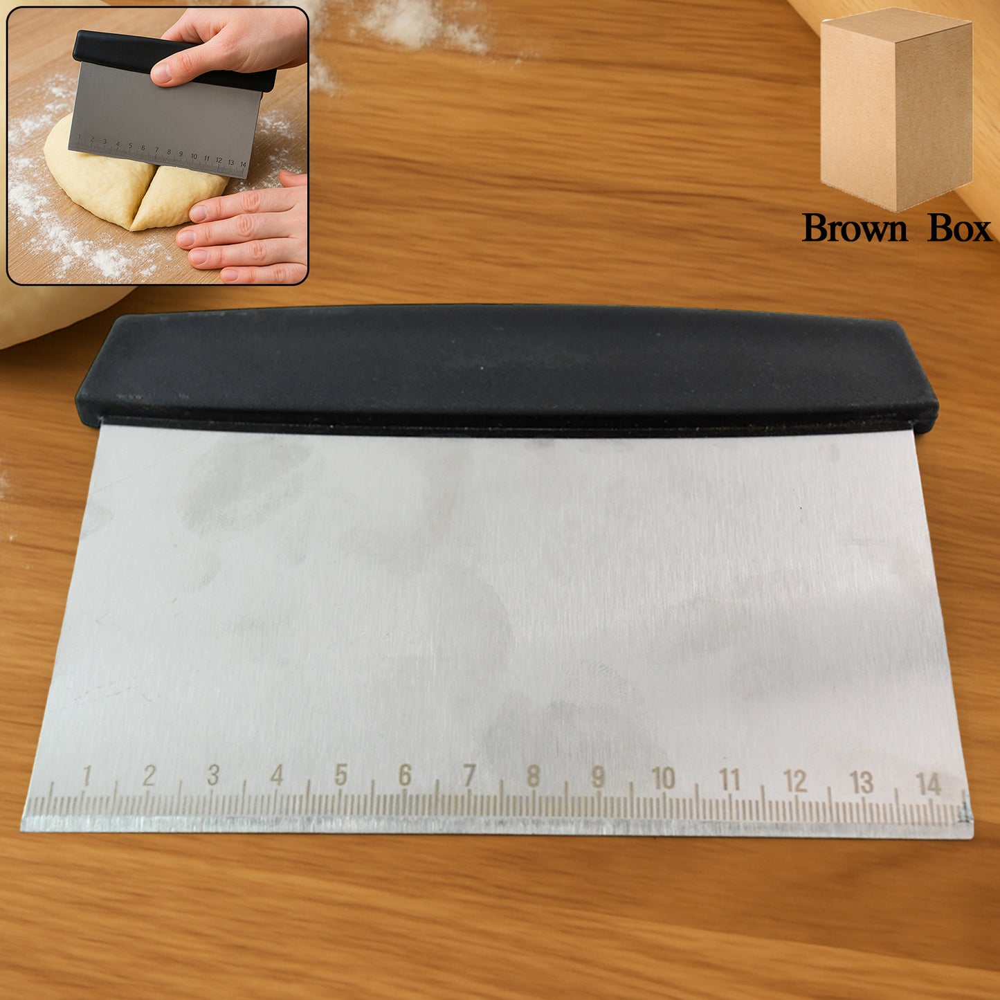 Premium Stainless Steel Dough Scraper (1 Pc) - Zidbik