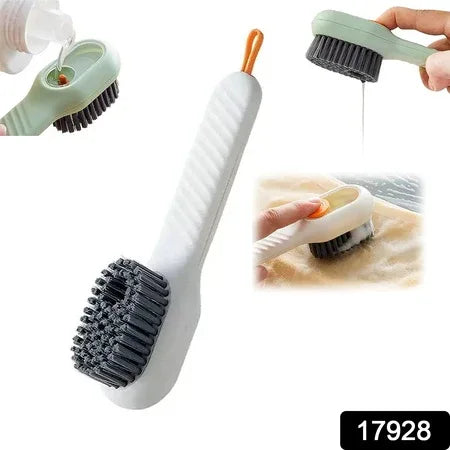 17928 Multifunctional Scrubbing Brush With Liquid Soap Dispenser Cleaning Brush With Liquid Soap Dispenser Shoe Brush For Cleaning Cloth Cleaning Brush With Handleliquid Shoe Brush For Shoe Clothes (1 Pc) - Zidbik