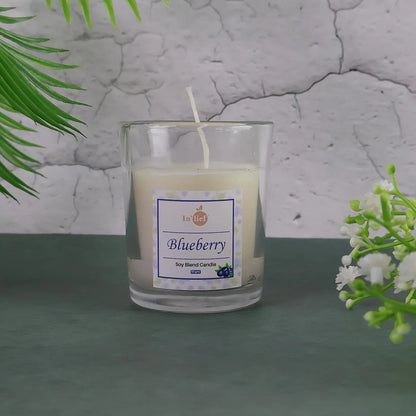 Inlief Blueberry Soy-blend Votive Candle Glass 50 Gm (1 Pc) - Zidbik