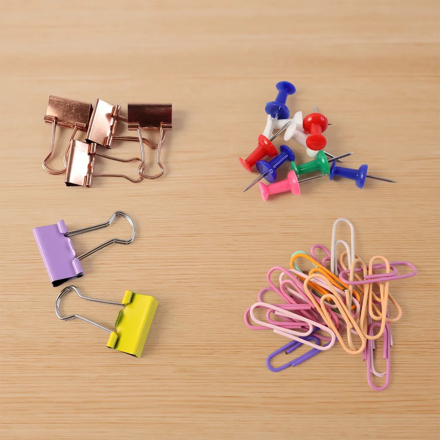 Office Stationery Clips And Pins Combo 1 Set - Zidbik