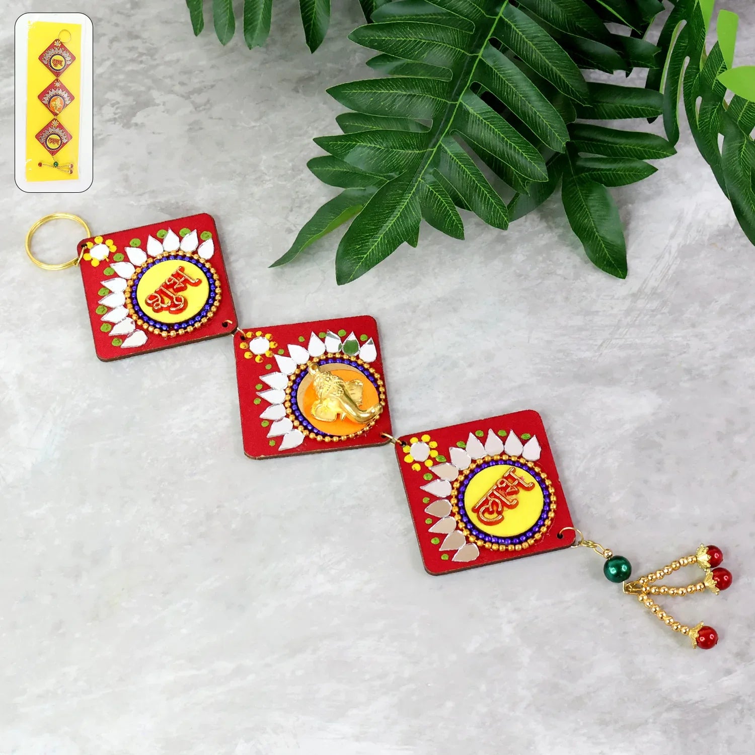 Traditional Labh Shubh Decorative Wall Hanging (1 Pc) - Zidbik