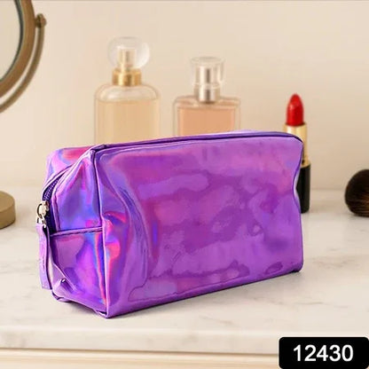 Holographic Shiny Waterproof Travel Cosmetic Pouch (1 Pc) - Zidbik