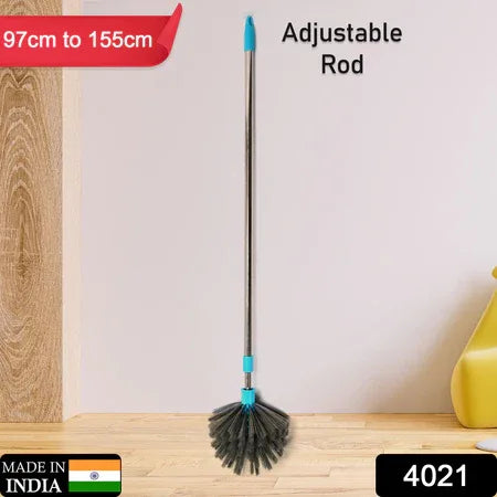 4021 Cobweb Brush With Stainless Steel Strong Long Extendable Handle For Dusting Ceiling Cobweb Cleaning Brush For Lights Fans Webs Cleaning For Homekitchen - Zidbik