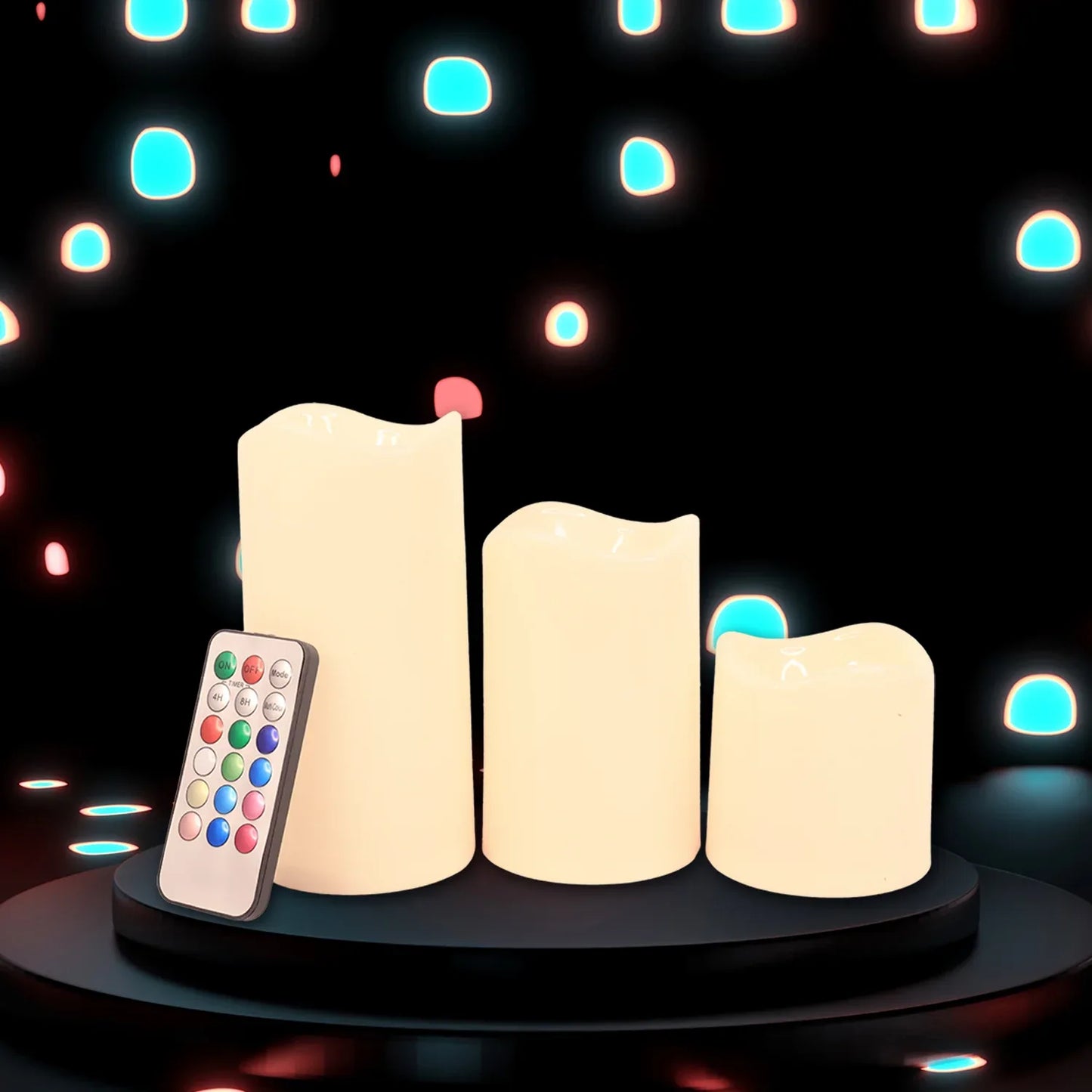 Premium 3 Piece Led Flameless Candle Set With Remote Control - Zidbik