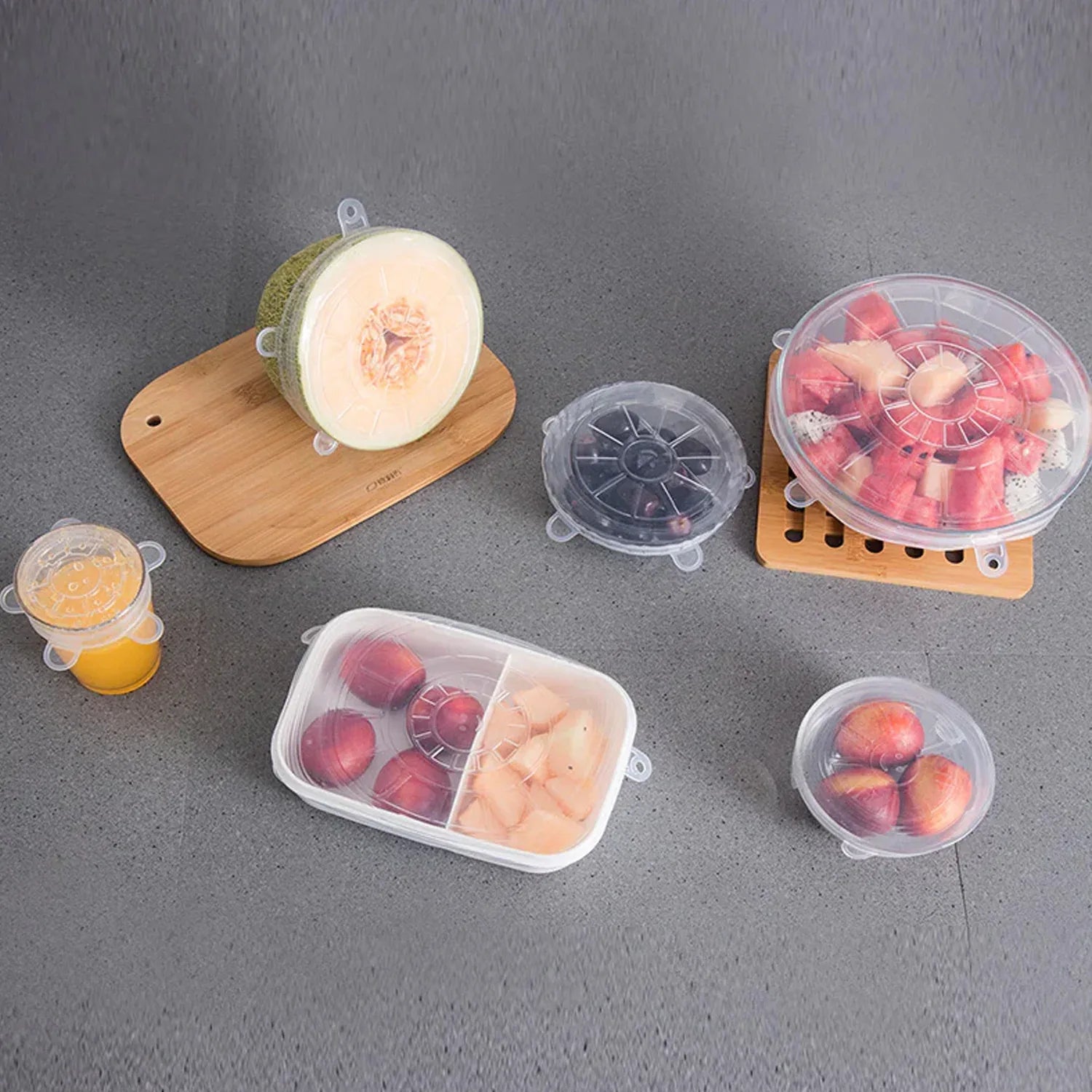 Reusable Stretchable Food Cover Set (6 Pc) - Zidbik