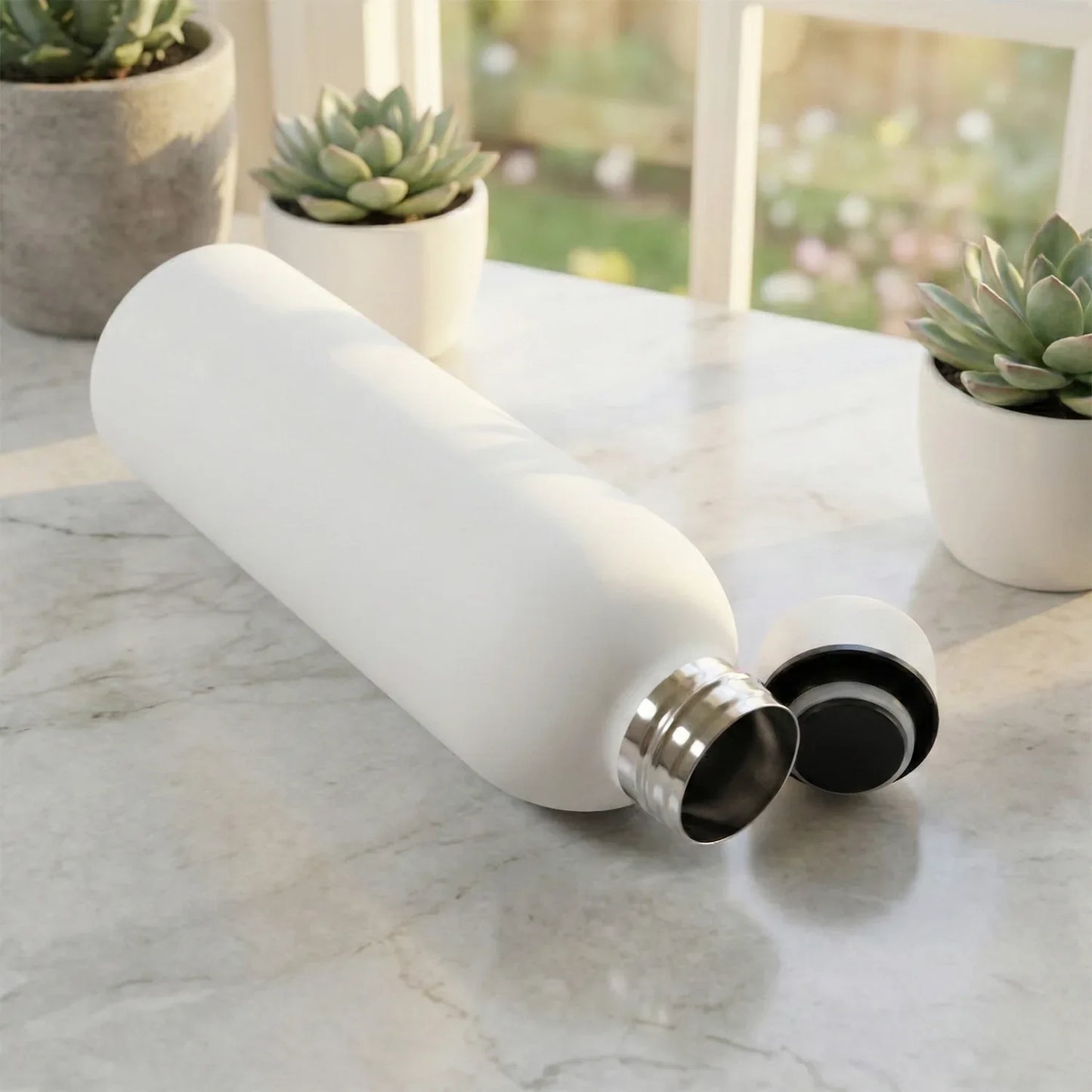 Stainless Steel Double Wall Vacuum-insulated Drink Water (White 500 Ml Approx) - Zidbik