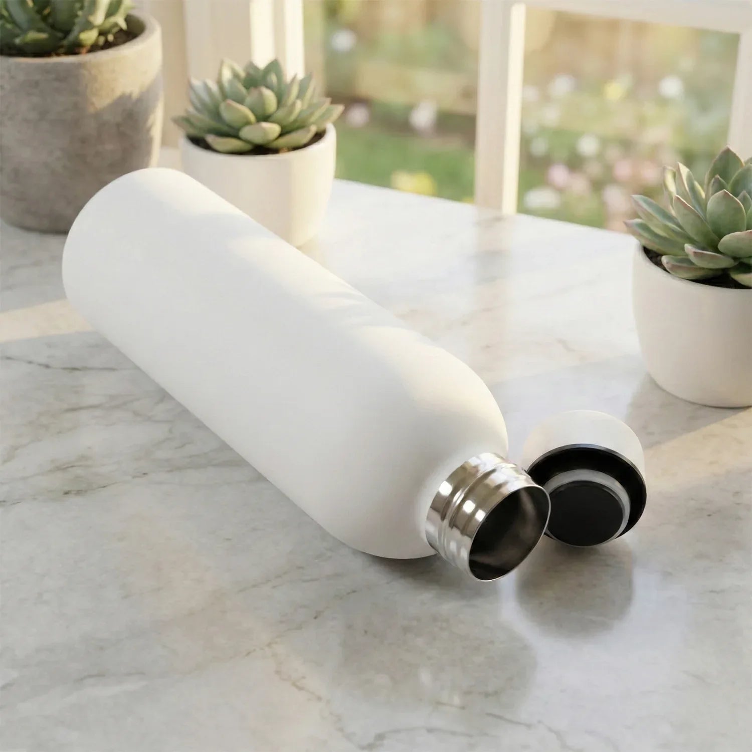 Stainless Steel Double Wall Vacuum-insulated Drink Water (White 500 Ml Approx) - Zidbik