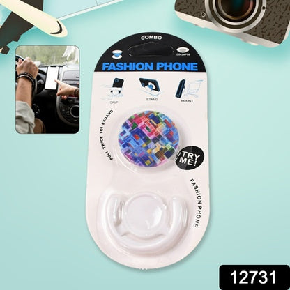 12731 Fashion Design Pop Up Mobile Phone Grip Holder Smart Phone Bracket Phone Stand  Grip With Popclip Car Mount Flowers Pasley - Zidbik